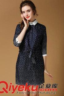 春夏款連衣裙 2507# 優雅OL雪紡波點修身之選